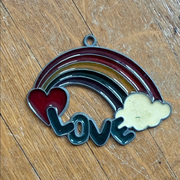 Vintage Rainbow Love Stained Glass Suncatcher - Picture 3 of 8